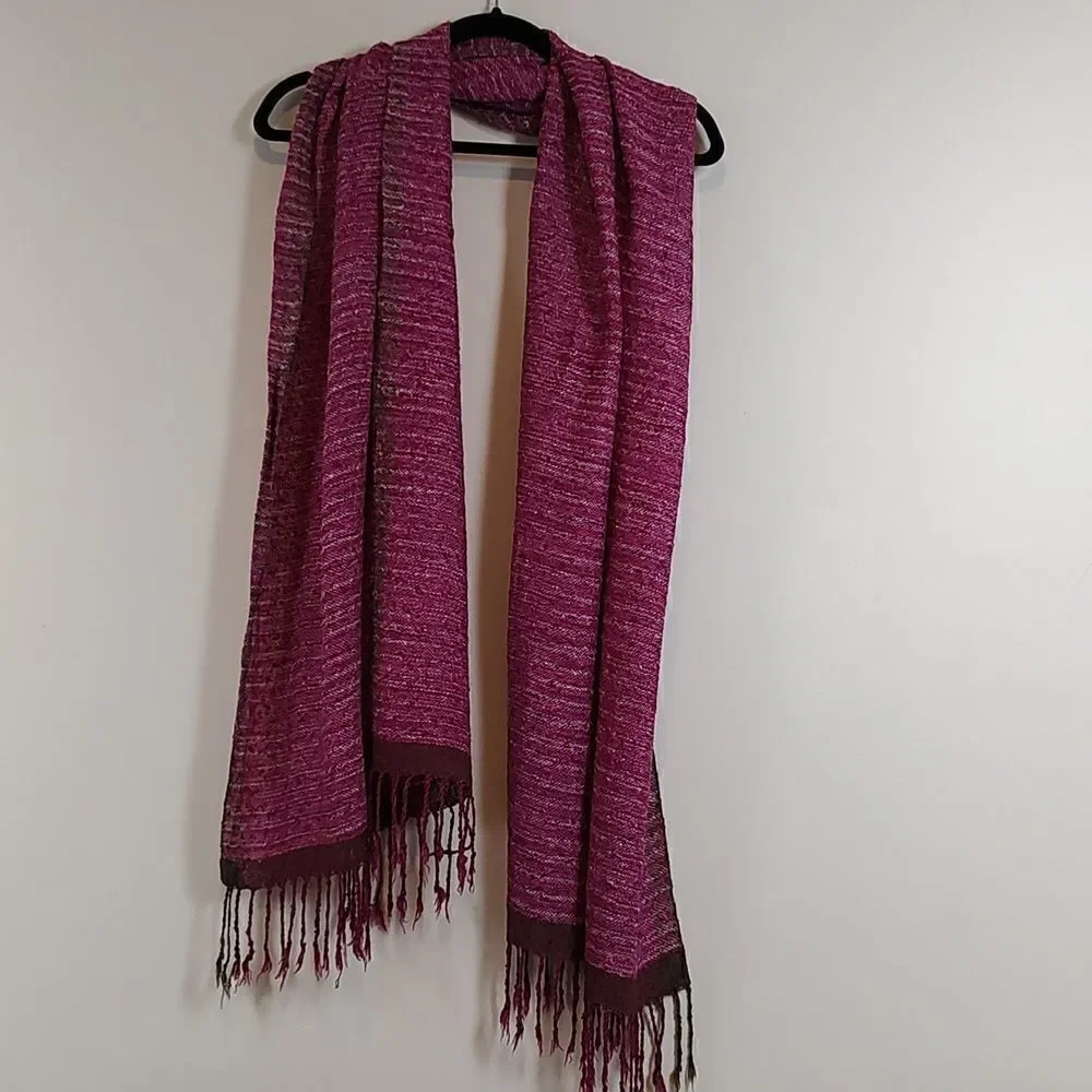GianMarcoVenturi  Woven Silk Fringed Scarf/Wrap Boho Country Farm Peasant